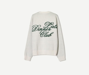 Áo len nam dệt kim oversize, chất liệu 100% cotton, kiểu dáng casual, thiết kế chữ jacquard in logo thương hiệu tùy chỉnh. - Product Image 6