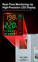 HEYA AVR monophasé 50Hz 10kVA 140-260/80-270v Affichage numérique 90% d'efficacité Régulateur de tension automatique