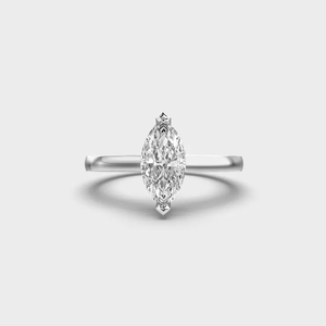 Bague de fiançailles APRICOT JEWELS 1CT avec diamant de laboratoire taille marquise |   Solitaire en or 14 carats certifié IGI, style hip-hop - Product Image 5