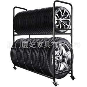 Tire Rack 60x59x20 In Adjustable Metal Roller Hub <b>Storage</b> Holder For Garage <b>Workshop</b> Use - Product Image 1