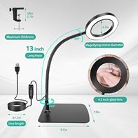 Loupe de bureau TSINYE avec lumière, 3 modes de couleur, lampe de bureau à intensité variable en continu, loupe éclairée pour travaux de près, lampe de table