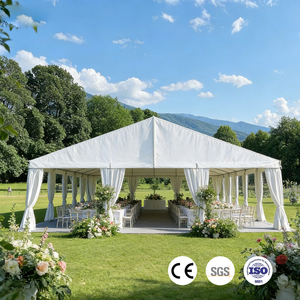 Tentes de réception de grande taille pour 200 personnes, applications polyvalentes, résistantes aux UV, cadre en alliage d'aluminium, PVC, tentes de mariage - Product Image 2