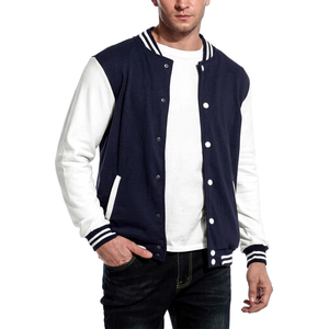 Chaqueta Varsity Clásica Azul Marino y Blanca para Hombre, Ropa Casual de Calle, Chaqueta Varsity de Moda - Product Image 1