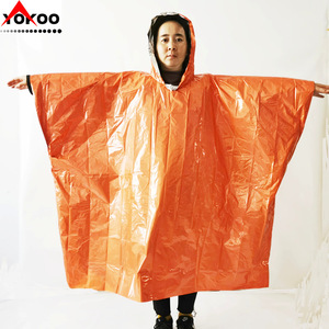 Poncho de Emergencia para Senderismo al Aire Libre, Impermeable, con Capucha, para 1 Persona, Equipo de Supervivencia, Color Naranja - Product Image 4