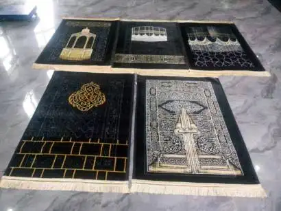 Alfombra de oración antideslizante clásica, esterilla plegable con flecos para ambos lados, regalos islámicos, nuevo diseño