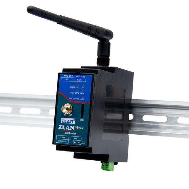 Industrial 4G LTE Modem with SIM Card Guide Rail and Router Communication & Networking Product ZLAN9809M