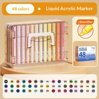 Marqueurs d'art Jiamu Direct Liquid Acrylic 48 couleurs, contrôle intelligent de l'encre, sans fuite de couleur, grande capacité, emballage standard