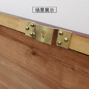 Brass <b>Picture</b> <b>Frame</b> <b>Hooks</b> Six Hole Concealed Wall Mounted Horizontal Gold Rectangle Metal Hangers - Product Image 5