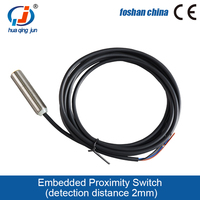 Huaqingjun-Interruptor de proximidad Circular, distancia de detección de 2mm, Sensor inductivo para plc