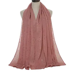 2021 Hijab Fabriek Groothandel Nieuwe Collectie Glitter Sequin Chiffon Hijab Sjaal