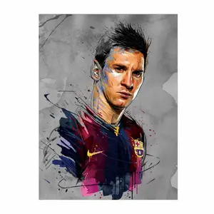 Commercio all'ingrosso 3D decorativo Messi 3D lenticolare Poster decorazione murale 3D stampa cambia immagine Poster di calcio