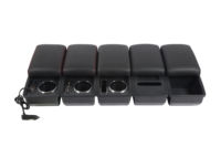 Boîte d'accoudoir de voiture à double couche coulissante en cuir PU noir avec 3 ports USB pour Mitsubishi Xpander / Xpander Cross 2019-2022