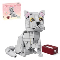 DIY Mini 3D Cat Micro Building Blocks Animal Set Building Set Mainan Edukatif Natal untuk Hadiah Ulang Tahun Anak-anak