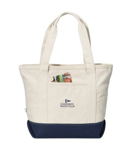 กระเป๋าโท้ทผ้าคอตตอน Newport แบบมีซิป ลดราคาพิเศษ - สีสันสดใส - ดีไซน์แบบบล็อกสี สำหรับการตลาดปลีก - Product Image 4