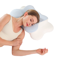 Oreiller en mousse à mémoire de forme à rebond lent, design papillon, pour la protection du cou, soins de santé, oreiller cervical orthopédique en mousse