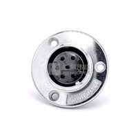 Conector Circular Eléctrico GX30 Tipo Inverso, Brida de 3 Orificios, 2 3 4 5 6 7 8 9 10 12 Pines, Conector Hembra Roscado para Soldar, Plateado