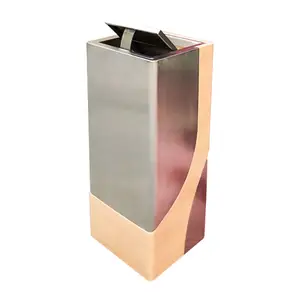 Classy Hotel Lobby Office Gold Design Poubelles en acier inoxydable Centre commercial Poubelle 12L