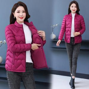 여성 가을 겨울 중년 엄마 두꺼운 클립 재킷 스탠딩 칼라 슬림핏 다운 숏 큰 사이즈 코튼 코트 - Product Image 6
