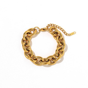 Gold Plated <b>Titanium</b> Steel <b>Chain</b> Bracelet Adjustable Unisex Fashion Jewelry YB12 - Product Image 4