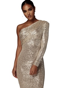 <span class=keywords><strong>Robe</strong></span> fourreau mi-longue moulante à sequins pour femme - Product Image 5