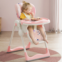 Chaise haute bébé haut de gamme Clafbebe OEM, pliable, rangement en un clic, avec ceinture 5 points, double plateau et roues, pour bébés de 6 à 36 mois