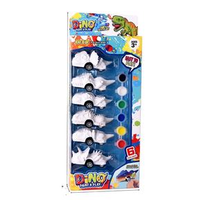 Peinture et jeu éducatifs pour enfants Dino Cars Creative DIY Coloring Dinosaur Crafts Pullback Toys Set Drawing Set - Product Image 1