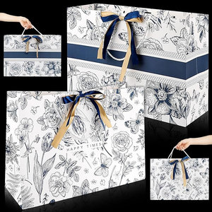 Bolsa de Papel de Regalo de Lujo con Logotipo Personalizado, Asa de Cinta, Impresión UV, Bolsa de Papel de Alta Calidad - Product Image 1