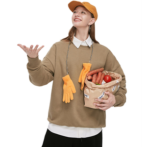 Felpa da Donna in Spugna Marrone, Girocollo, <span class=keywords><strong>Senza</strong></span> Cappuccio, Personalizzabile per <span class=keywords><strong>Stampa</strong></span> DTG - Product Image 5