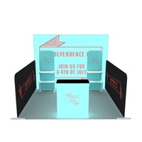 Stand d'exposition portable 10x10 Pop-up sans outil avec toile SEG rétroéclairée par LED pour salon professionnel