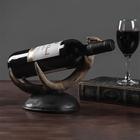 Bergaya Eropa High-End rak kabinet anggur merah pemegang Resin botol anggur pintu masuk rumah tangga rak anggur Antler ornamen