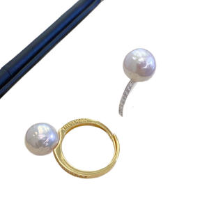 Manufacturer Wholesale S925 Silver Ring Light Luxury 10-11mm Natural Pearl <b>Simple</b> Versatile Romantic Style High Quality Gift Box - Product Image 5