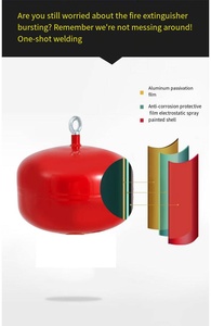 Système d'extincteur à poudre sèche mural en acier rouge pour les incendies de classe A, B, E et les batteries lithium-ion, usage industriel - Product Image 5