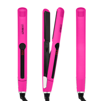 Fer à lisser professionnel en céramique de 1 pouce avec affichage LED de température, ions négatifs, mini format de voyage, double tension, pour salon de coiffure - Vente en gros
