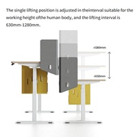 Bureau réglable en hauteur à trois niveaux avec support pour tour d'ordinateur suspendu, disponible en plusieurs couleurs, adapté aux bureaux.