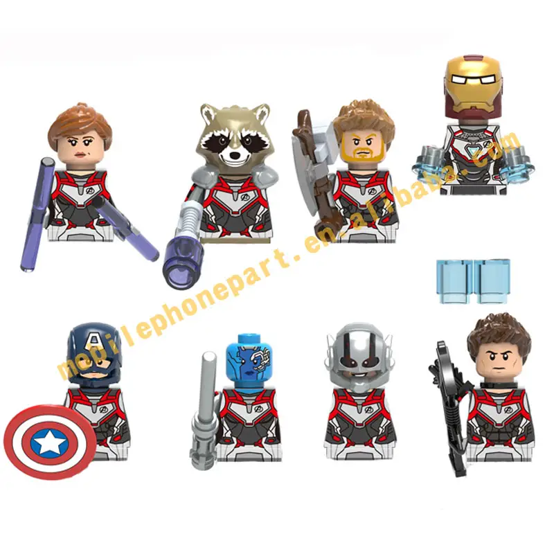 Superhéroes Viuda Negra Cohete Mapache Thor Iron Captain Nebula Ant Mini Ladrillos Figuras Juguetes de Bloques de Construcción Juguetes X0233