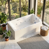 Bain à remous rectangulaire en acrylique sur mesure avec massage à bulles d'air et accoudoirs pour fournisseur de solutions de spas résidentiels et commerciaux