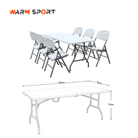 Table de camping pliante en plastique portable en gros 180cm Table et chaises pliantes bon marché pour événement
