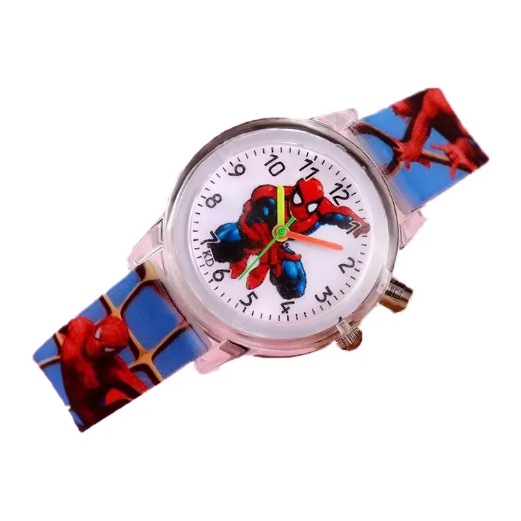 Reloj de cuarzo de superhéroes, cronógrafo de cuarzo, color rojo, popular, Spiderman