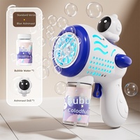 Machine à bulles automatique en plastique style influenceur, pistolet à bulles électrique portable multi-trous, lumineux pour enfants, pour l'extérieur