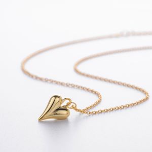 Collar con Colgante de Corazón Pulido en Plata de Ley S925 Chapado en Oro de 18K, Colección de Lujo SPJ, con Circonita, Estilo Vintage, Joyería Fina - Product Image 5
