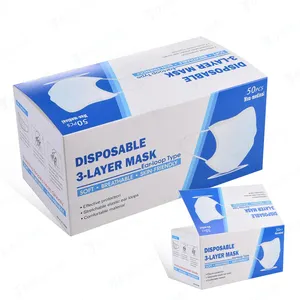 DF custom size design simple rectangle folding foldable disposable medical facial mask kraft cardboard packaging gift paper box