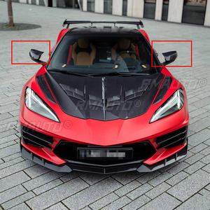Une paire de coques de rétroviseurs latéraux pour Chevrolet Corvette C8 2020-2023, accessoires de voiture, aspect carbone noir brillant - Product Image 5