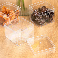 Boîtes carrées en plastique PS de qualité alimentaire recyclables en gros, avec couvercles transparents, pour mousse au chocolat, mini boîtes à bonbons
