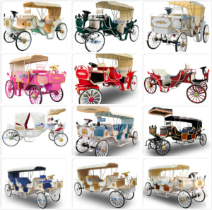 Carruaje Eléctrico de Lujo Estilo Europeo Clásico para Bodas, Carruaje de Metal Estilo Cenicienta en Venta - Product Image 5