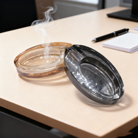 Cendrier à cigares en verre cristal haut de gamme, design moderne et luxueux, grand compartiment, portable, support à cigares, boîte à cigarettes, pour usage domestique