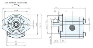 Bomba hidráulica de engranajes PB de 16,5 CC/rev, desplazamiento de 210 kg, presión de trabajo de 250 kg, maquinaria de construcción de presión máxima - Product Image 2