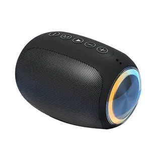 Haut-parleurs de caisson de basses puce BT5.3 appels HD musique portable Lanière de boîte Haut-parleurs lumineux LED colorés