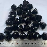 Pierres de verre décoratives modernes en zircon noir, galets roulés, verre trempé, 23,5-25 mm, pour foyer, cheminée et aménagement paysager