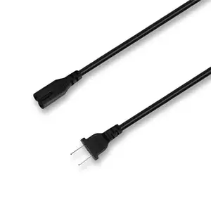 PVC black molded SPT-1 /NISPT 18AWG polarized US Plug iecc7 figure 8 power cord