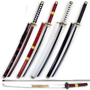 20 Estilos, 102 cm, Arma de Cosplay de Anime, Roronoa Zoro, Juego de <span class=keywords><strong>3</strong></span> Espadas, Versión ABS, Enma Ame No Habakiri Sandai <span class=keywords><strong>Kitetsu</strong></span>, Katana de Madera de Juguete - Product Image 4